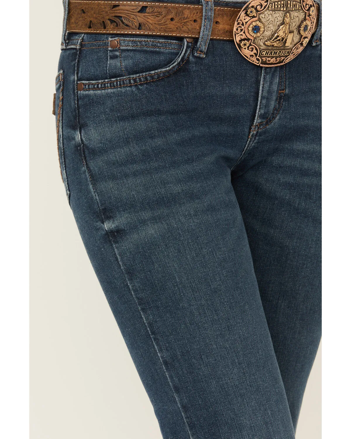 Product Name:  Wrangler Retro Women's Jana Dark Wash Mid Rise Mae Trouser Jeans