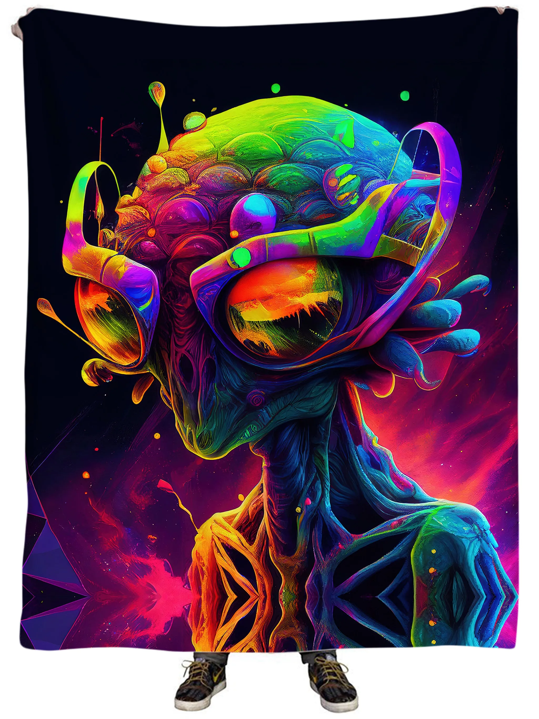 Psychedelic Alien Plush Blanket