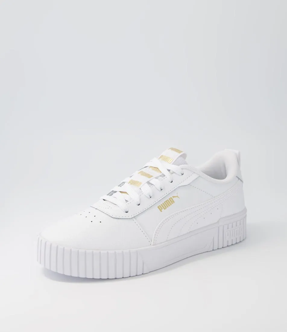 PUMA Carina 2.0 Tape W White Gold Leather Sneakers