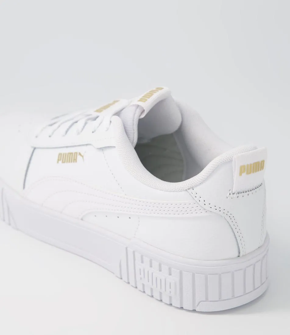 PUMA Carina 2.0 Tape W White Gold Leather Sneakers