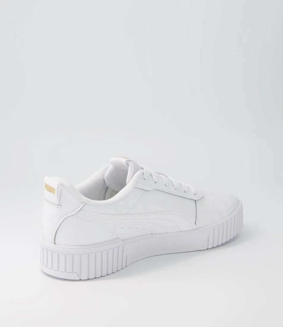 PUMA Carina 2.0 Tape W White Gold Leather Sneakers