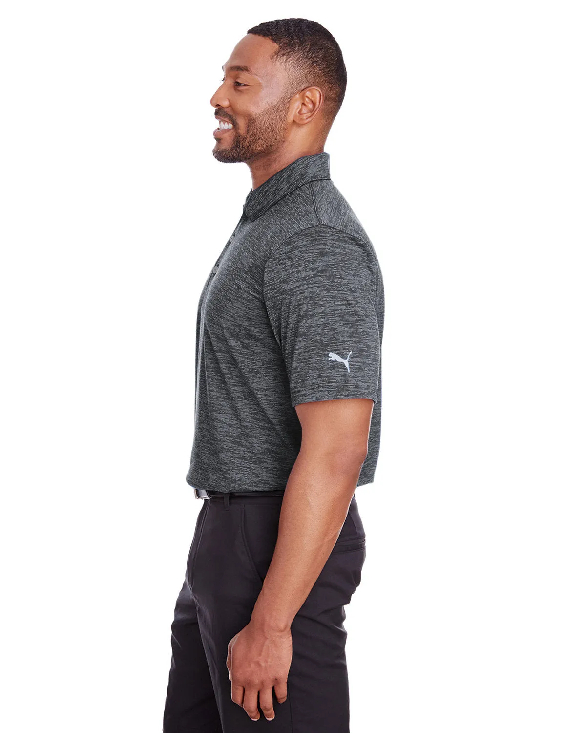Puma Golf Men's Icon Heather Polo, Puma Black