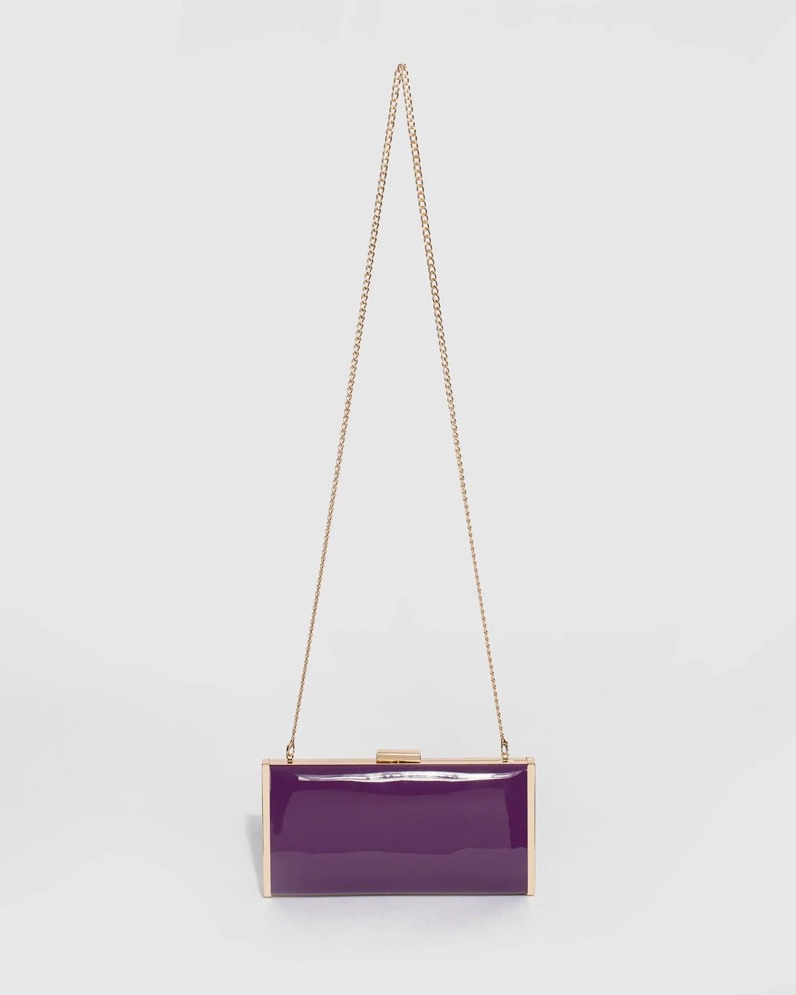 Purple Anela Hardcase Clutch Bag
