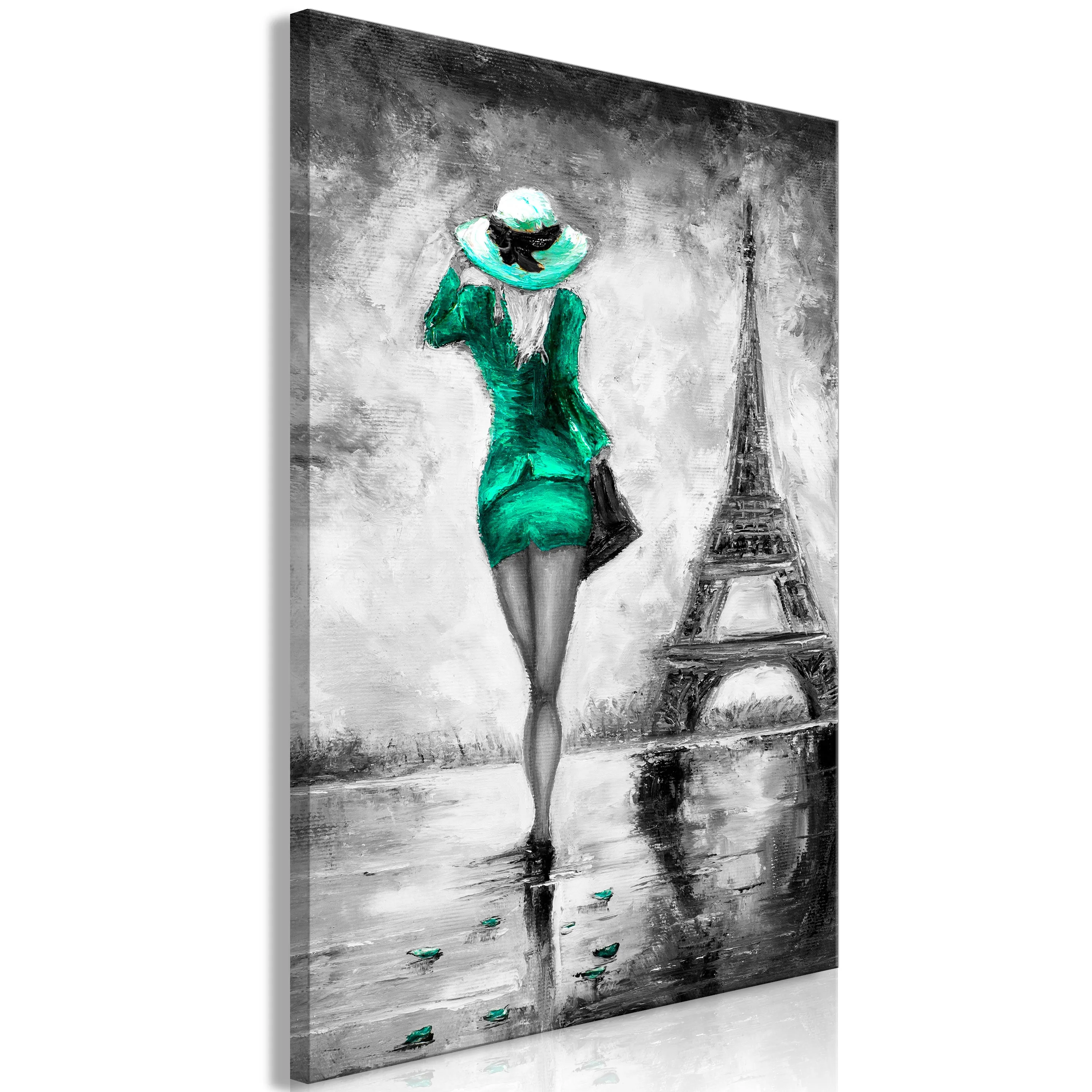 Quadro Parisian Woman (1 Part) Vertical Green