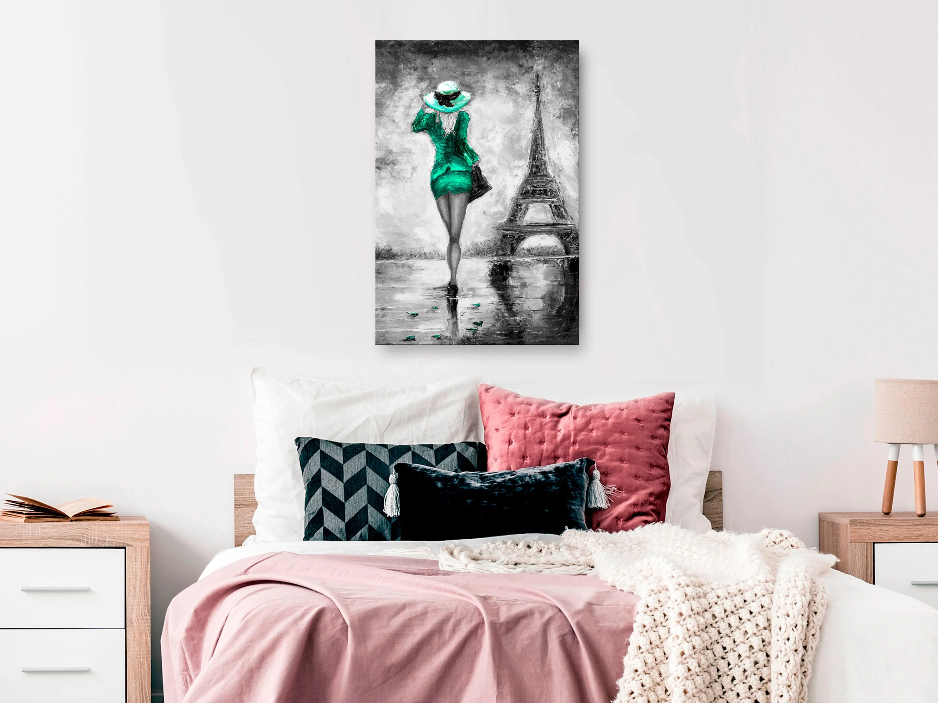 Quadro Parisian Woman (1 Part) Vertical Green