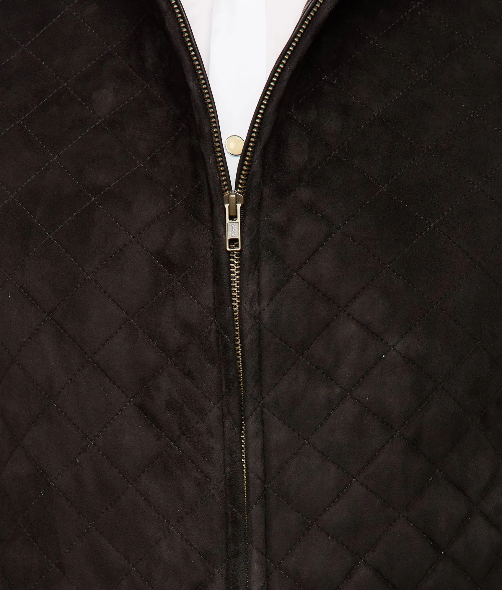 Quilted Suede Vest :: Black