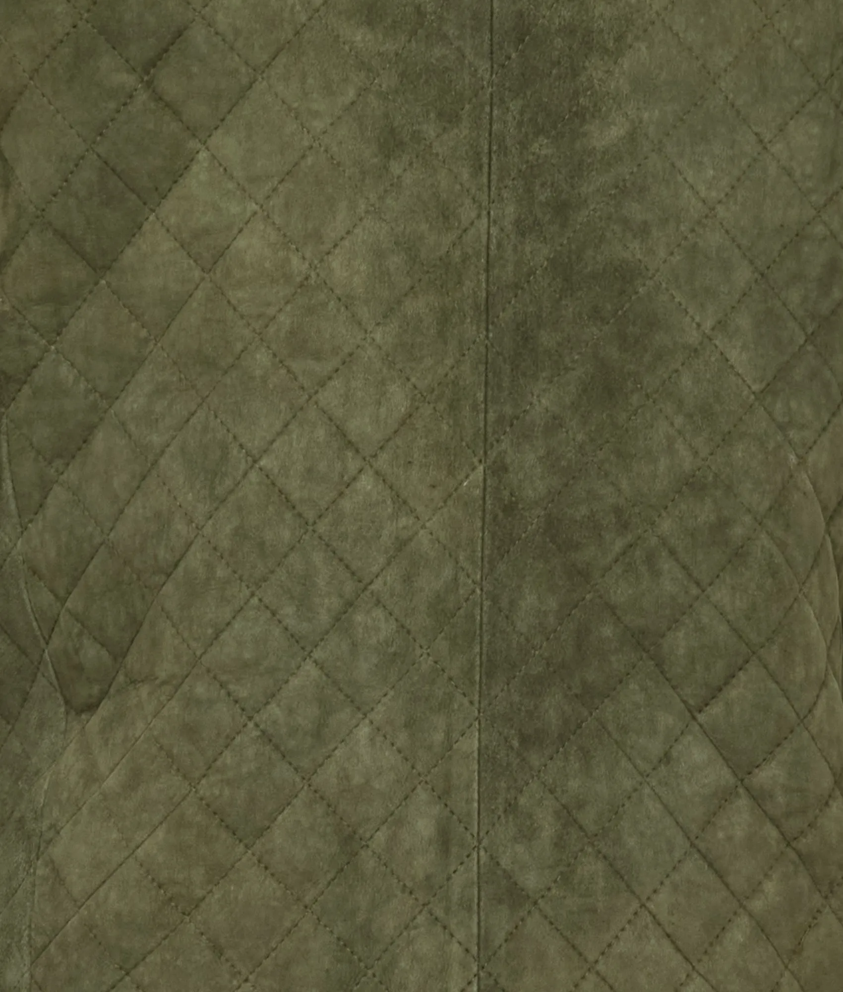 Quilted Suede Vest :: Loden