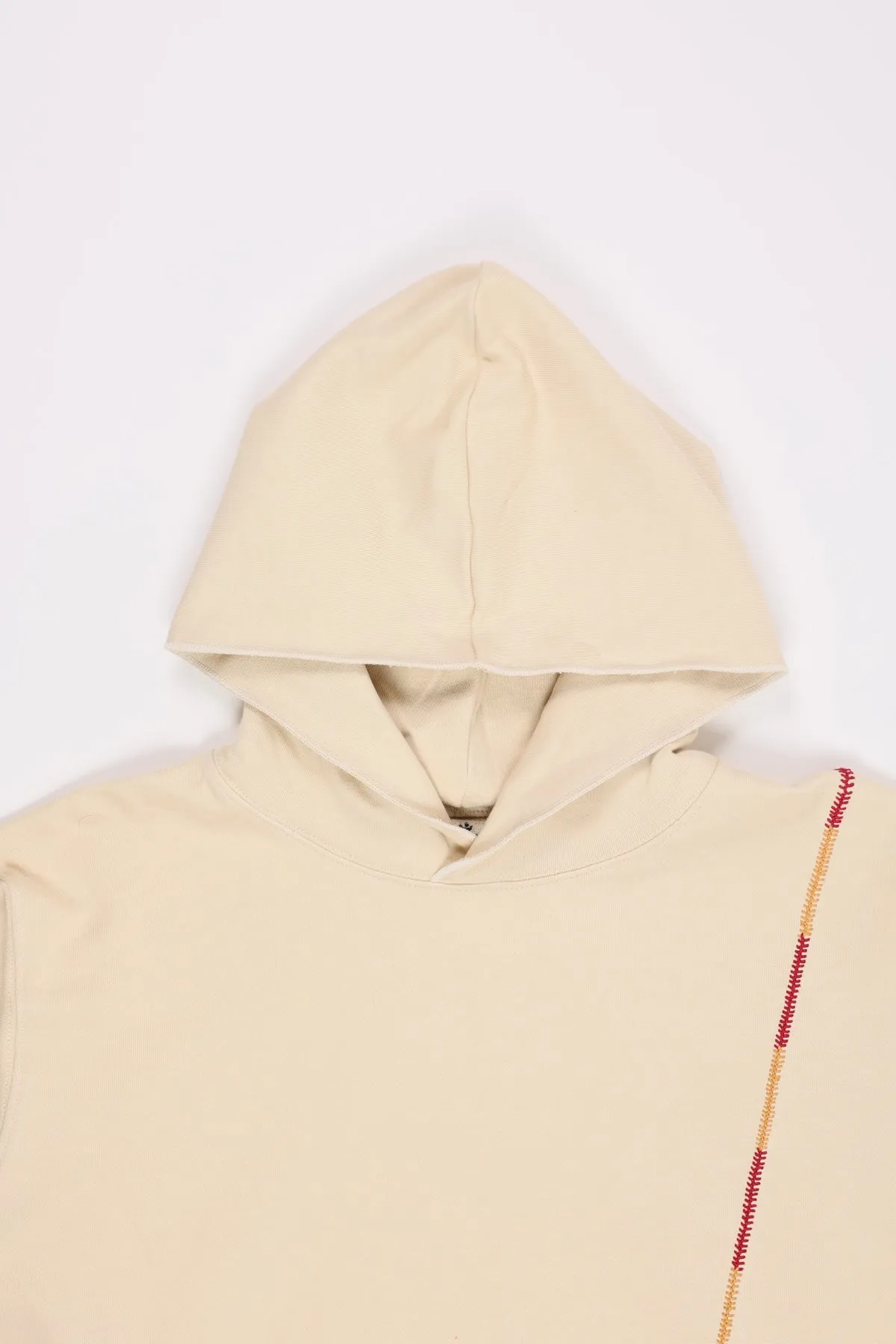 Rabari Stitch Hoodie - Ecru/Red/Yellow