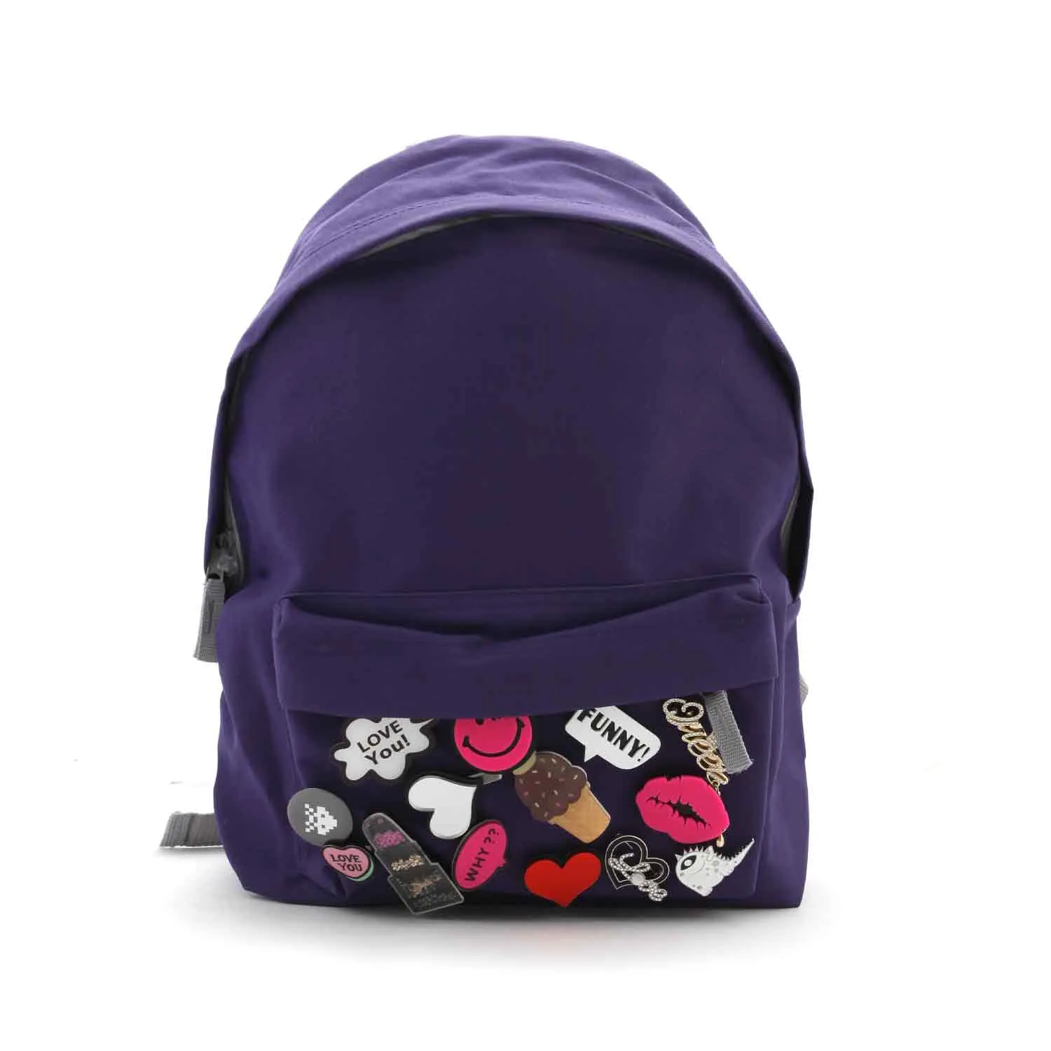 Regina Purple Backpack With Pins For Girls And Teenagers