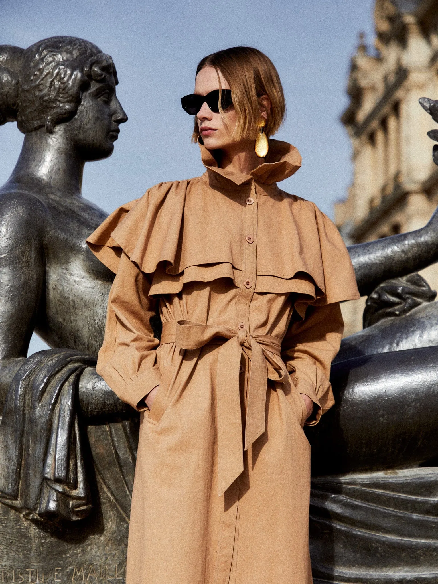 Renata Trench in Almond