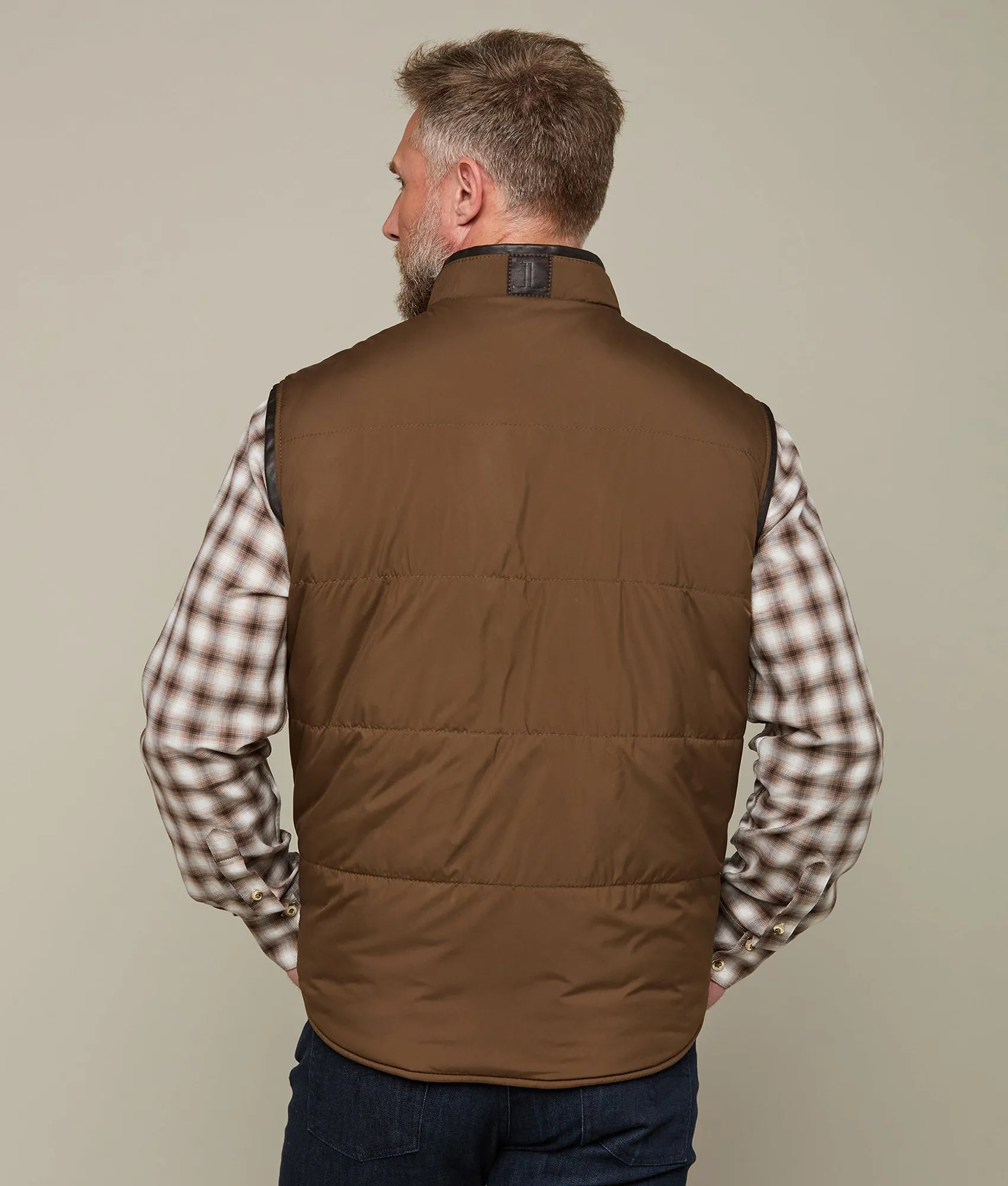 Reversible Microfiber Vest :: Chocolate/Navy