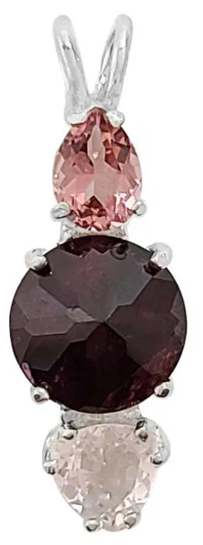 Rhodolite Garnet Mini Radiant Heart? with Pink Tourmaline & Rose Quartz