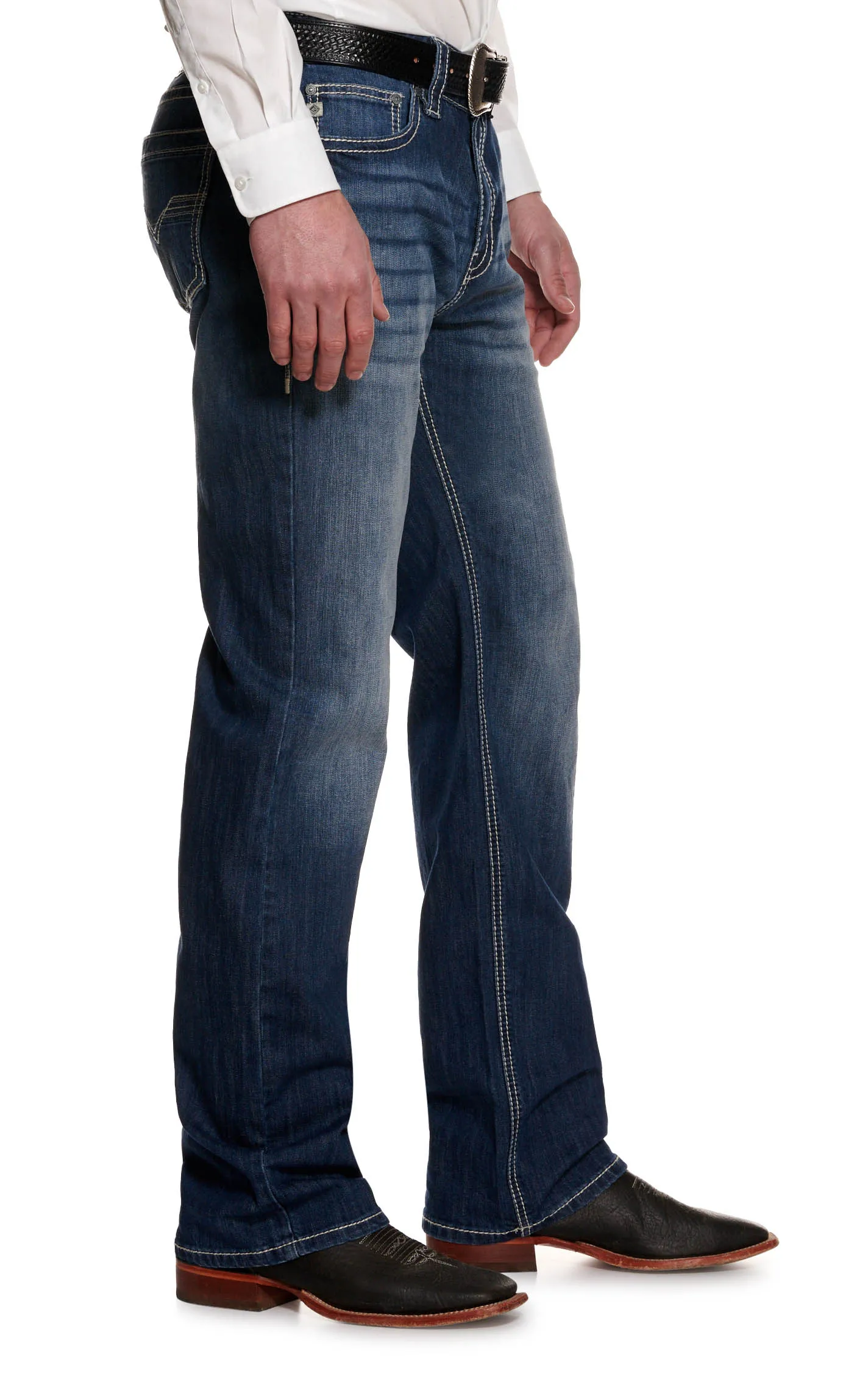 Rock & Roll Denim Men's Double Barrel Medium Wash Relaxed Reflex Stretch Straight Leg Jeans