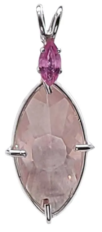 Rose Quartz Infinite Eye? with Marquise Cut Pink Sapphire