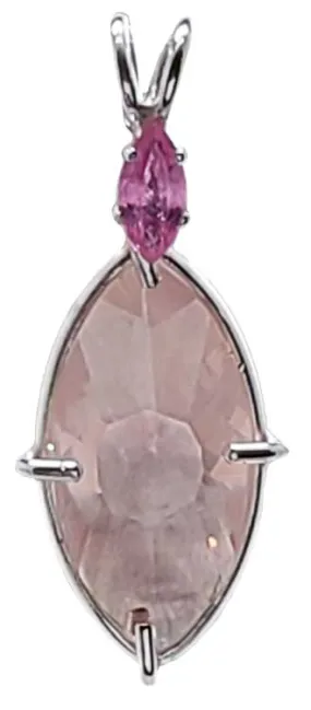 Rose Quartz Infinite Eye? with Marquise Cut Pink Sapphire