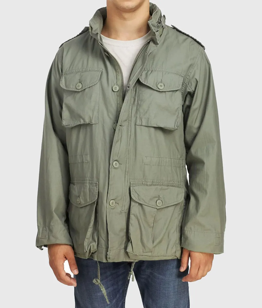 Russell Shaw Tracker Jensen Ackles Green Utility Jacket | The Leather City