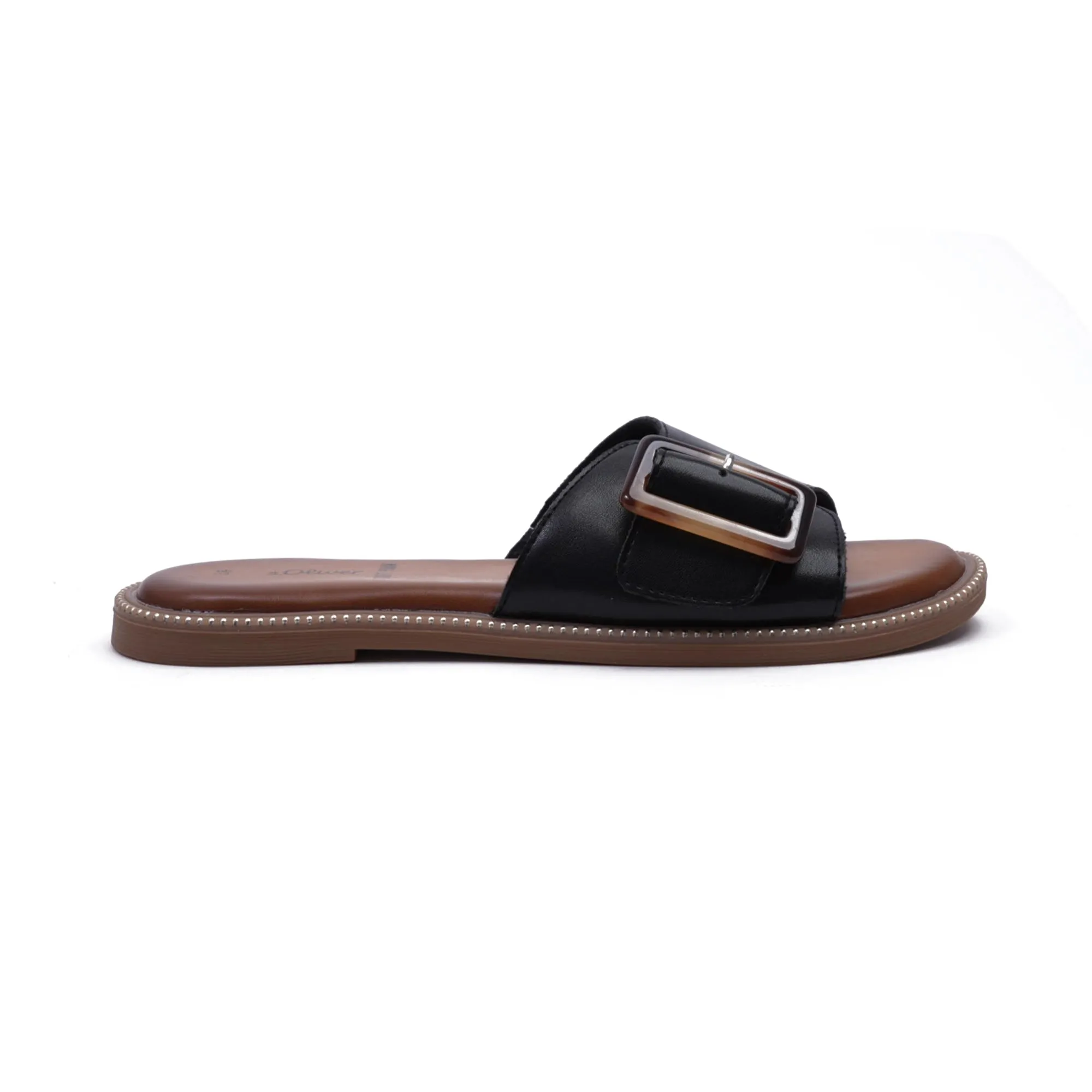 S. Oliver Soft Foam Buckle Sandals Black