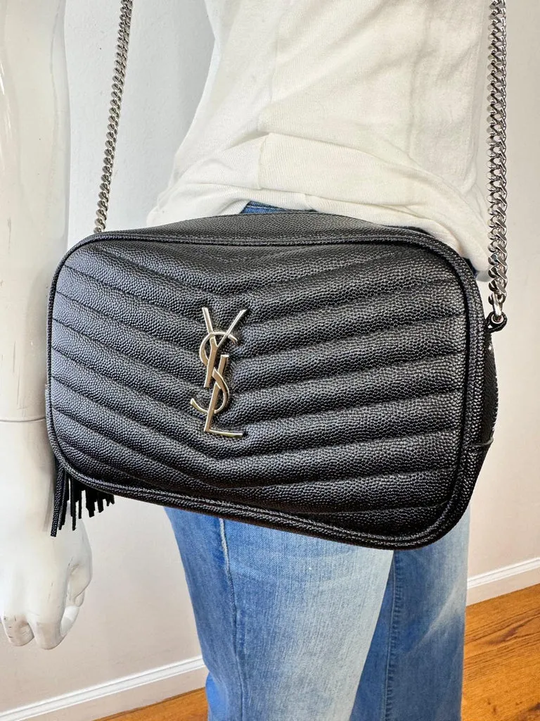 SAINT LAURENT GRAIN DE POUDRE MINI LOU CAMERA BAG