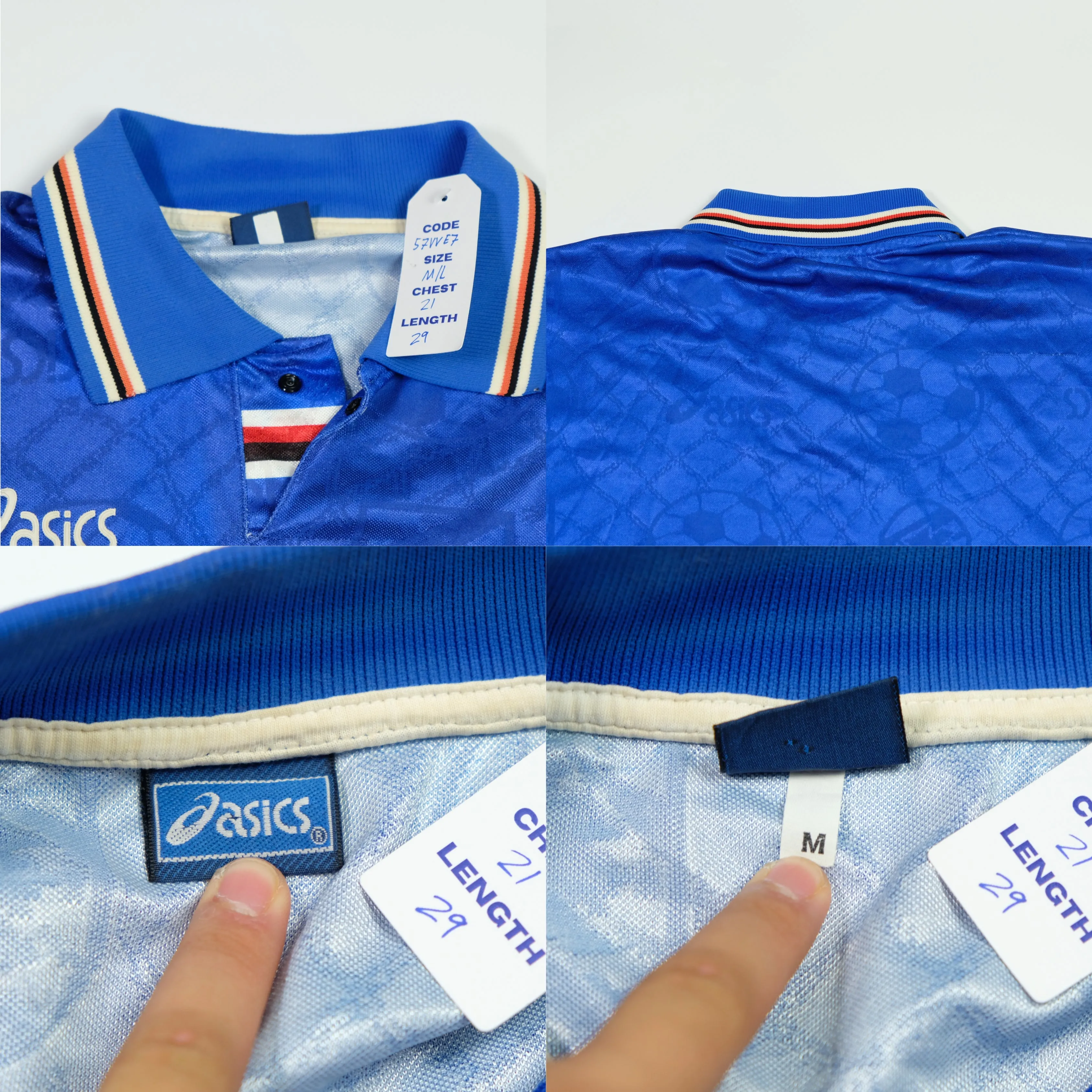 Sampdoria Original Asics 1995/1996 Home Vintage Football Shirt Medium/Large