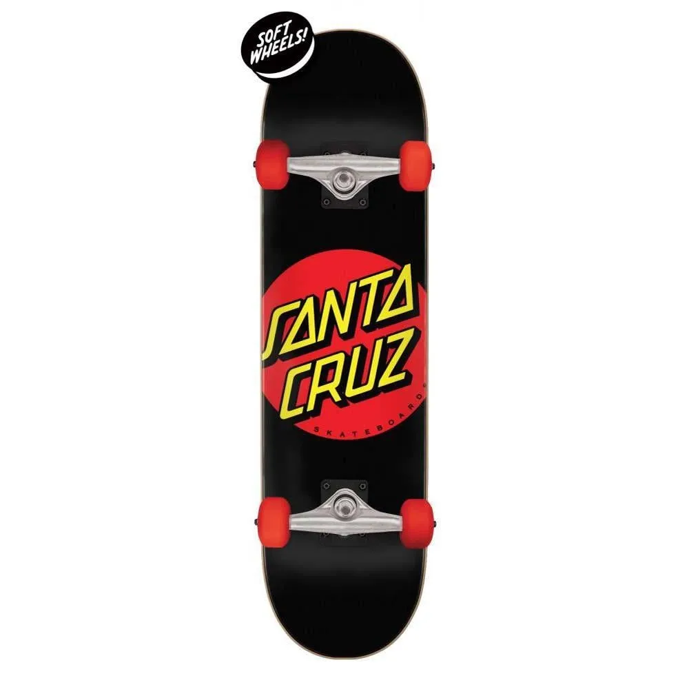 Santa Cruz Classic Dot Super Micro Factory Complete Skateboard Black 7.25