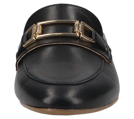 SCAPA mules en cuir véritable pour femmes pantoufles chaussures d été chaussures à enfiler 1079762-01 noir