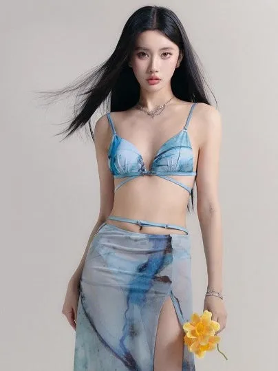 Sea Breeze Sexy Bikini Swimsuit & Cardigan ＆ Skirt
