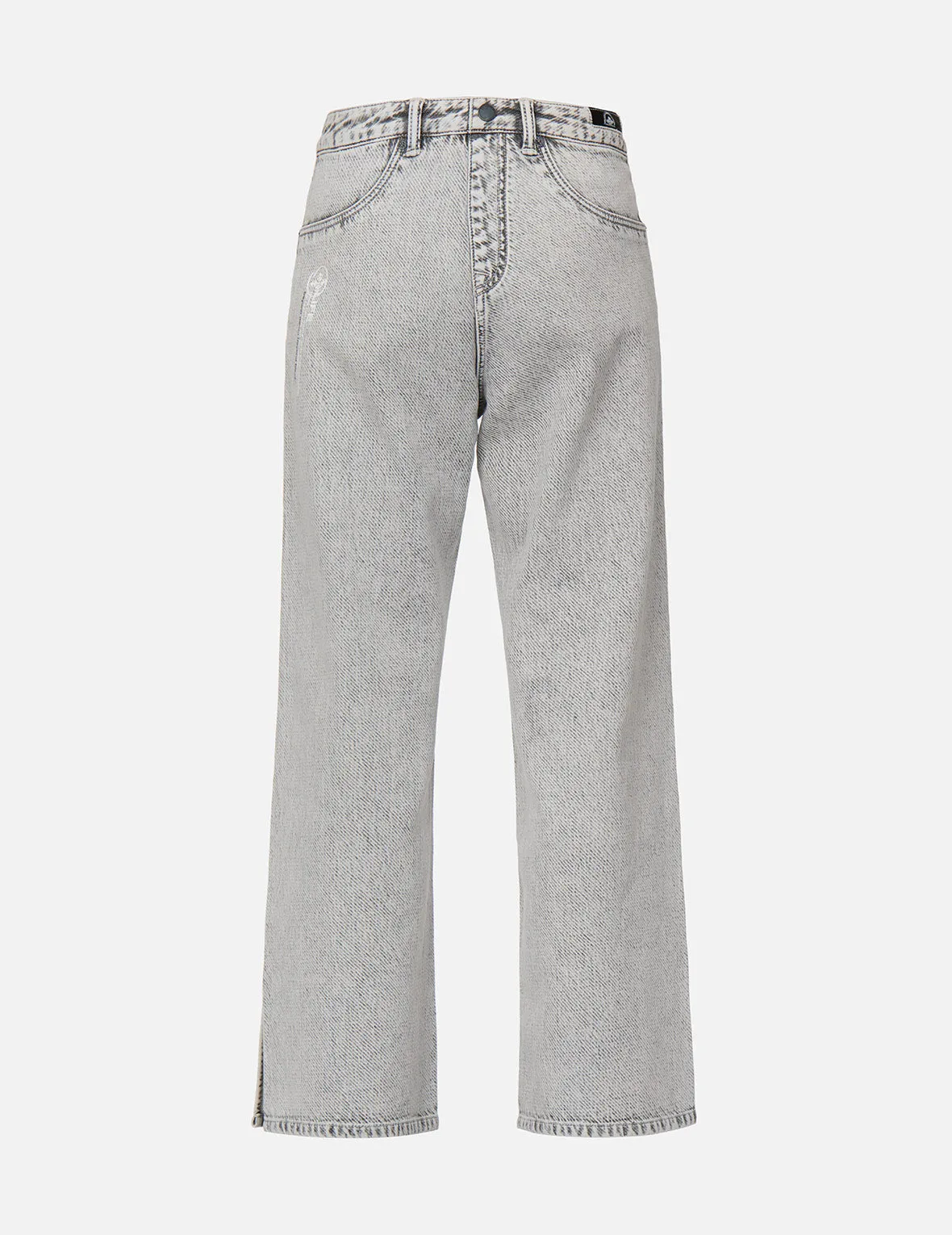 Seagull Embroidered Knit Denim Jeans