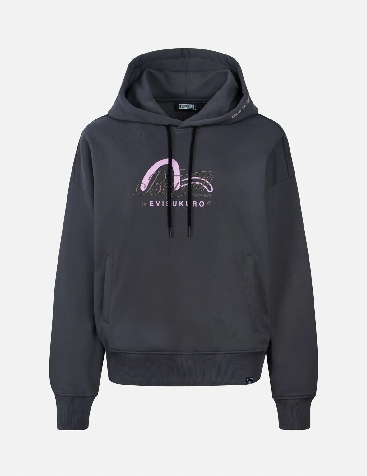 Seagull Print and Slogan Embroidery Oversized Hoodie