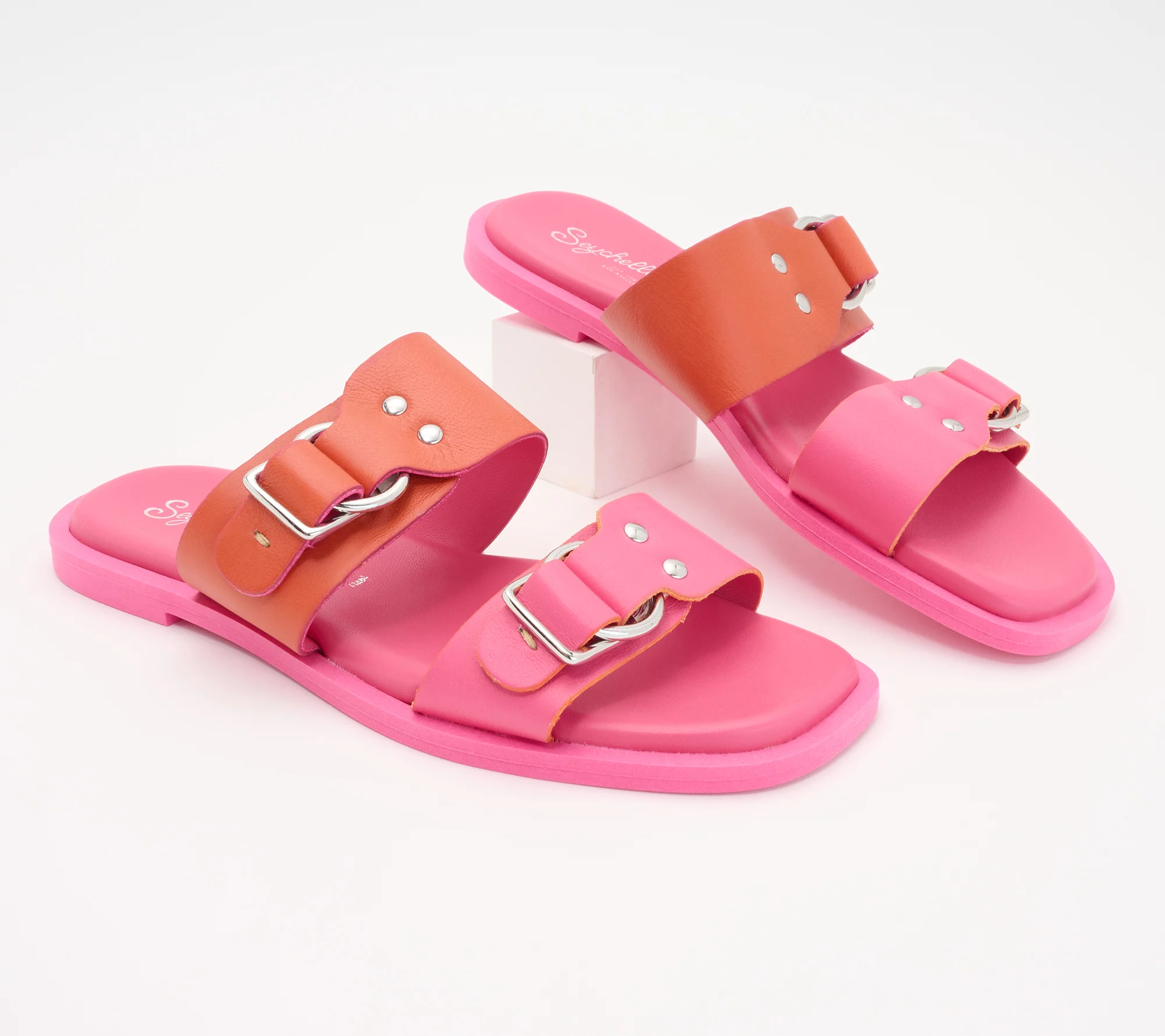 Seychelles Buckle Leather Slide Sandals - Admire Me