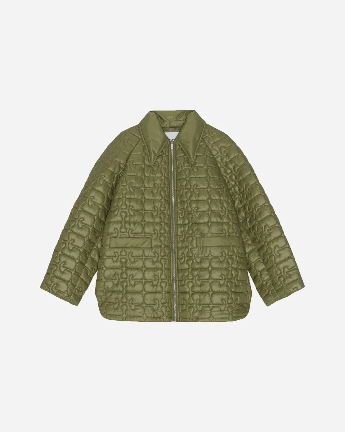 Shiny Quilt Jacket - Spaghnum