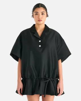 ShuShu/Tong Short Sleeved Hoodie Dress in Black
