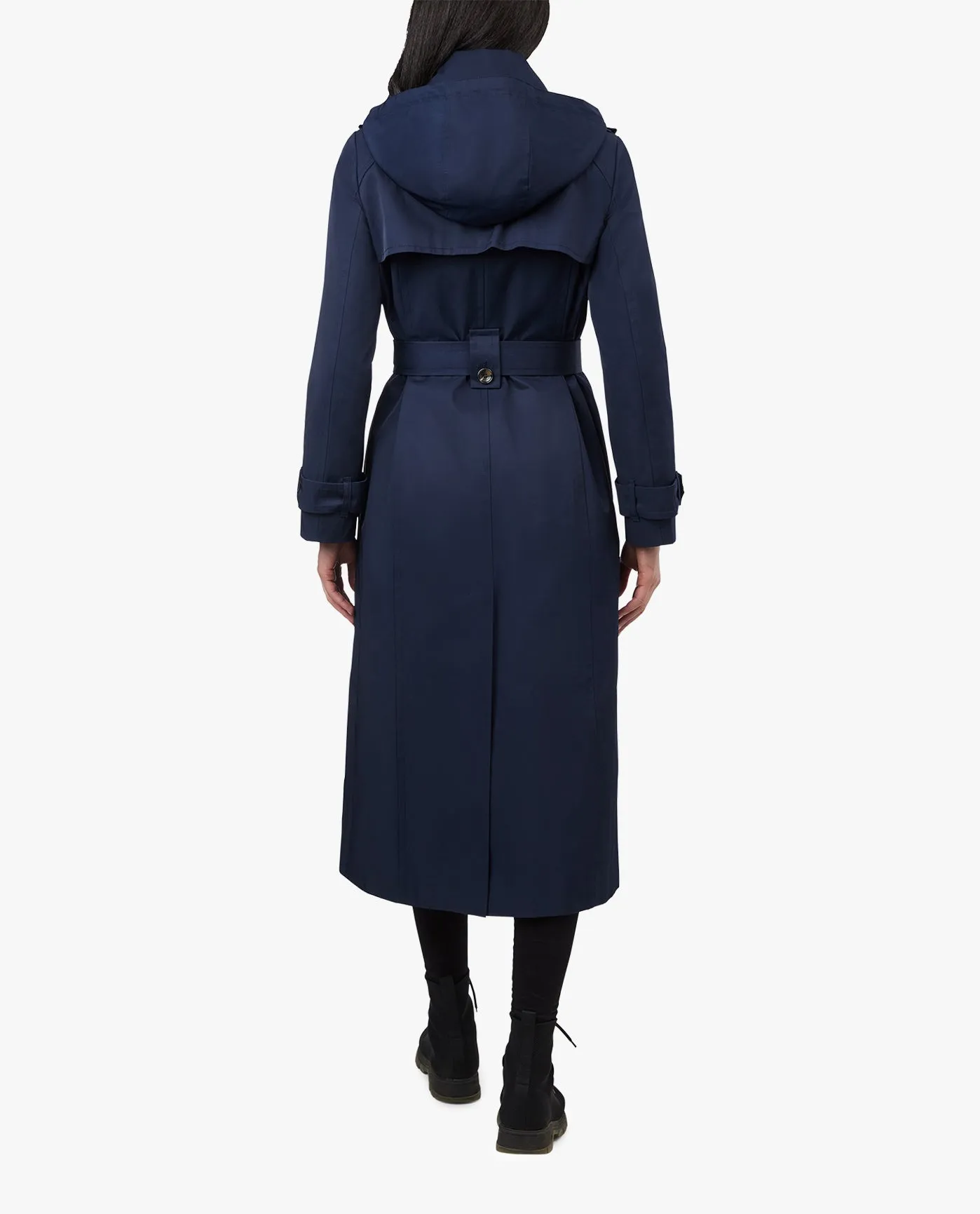 SINGLE BREASTED HOODED MAXI TRENCH WITH BELT