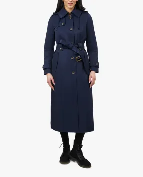 SINGLE BREASTED HOODED MAXI TRENCH WITH BELT