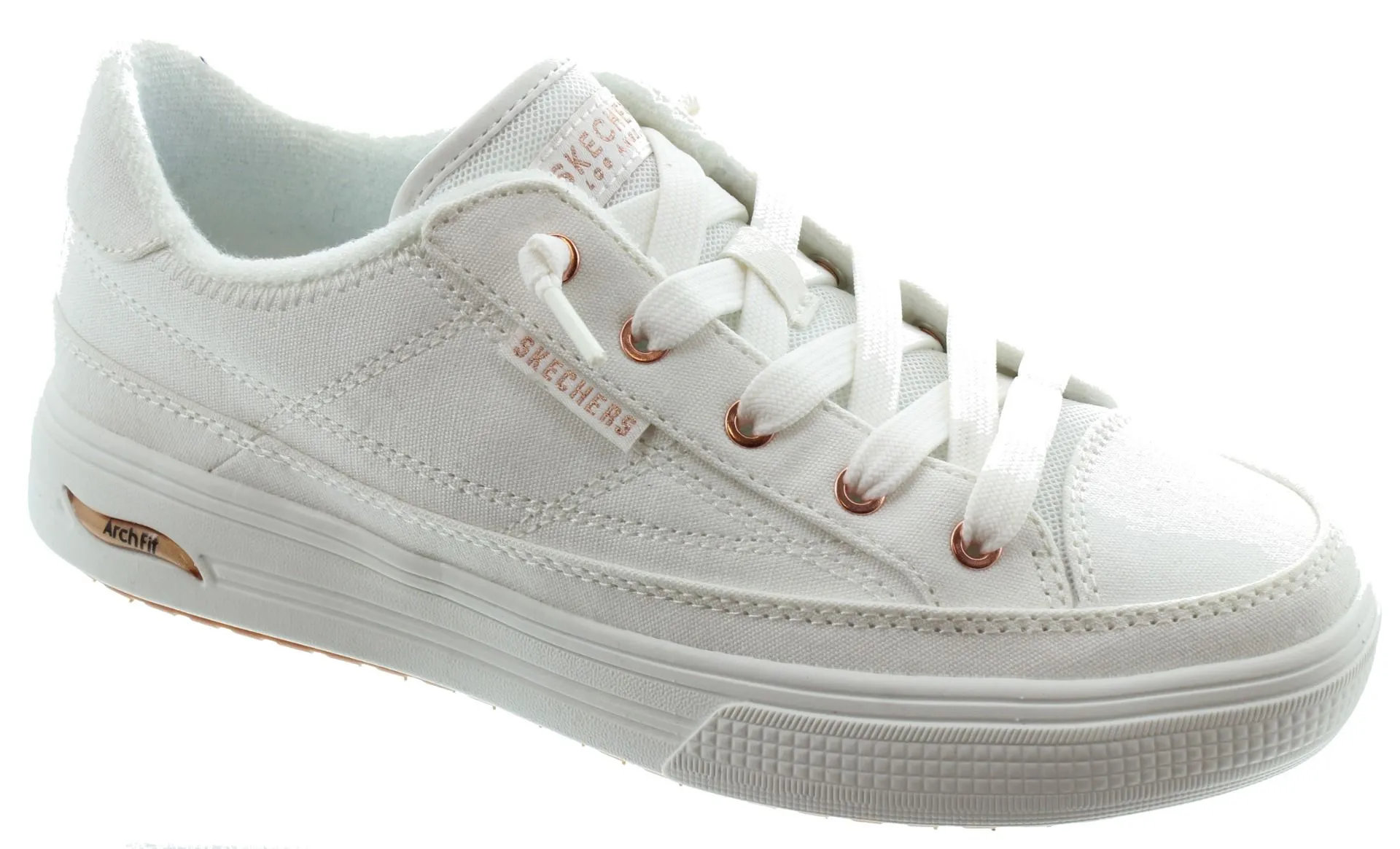 SKECHERS Ladies 177190 Arcade Archfit Trainers In White