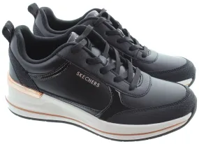 SKECHERS Ladies 177345 Billion Wedge Trainers In Black