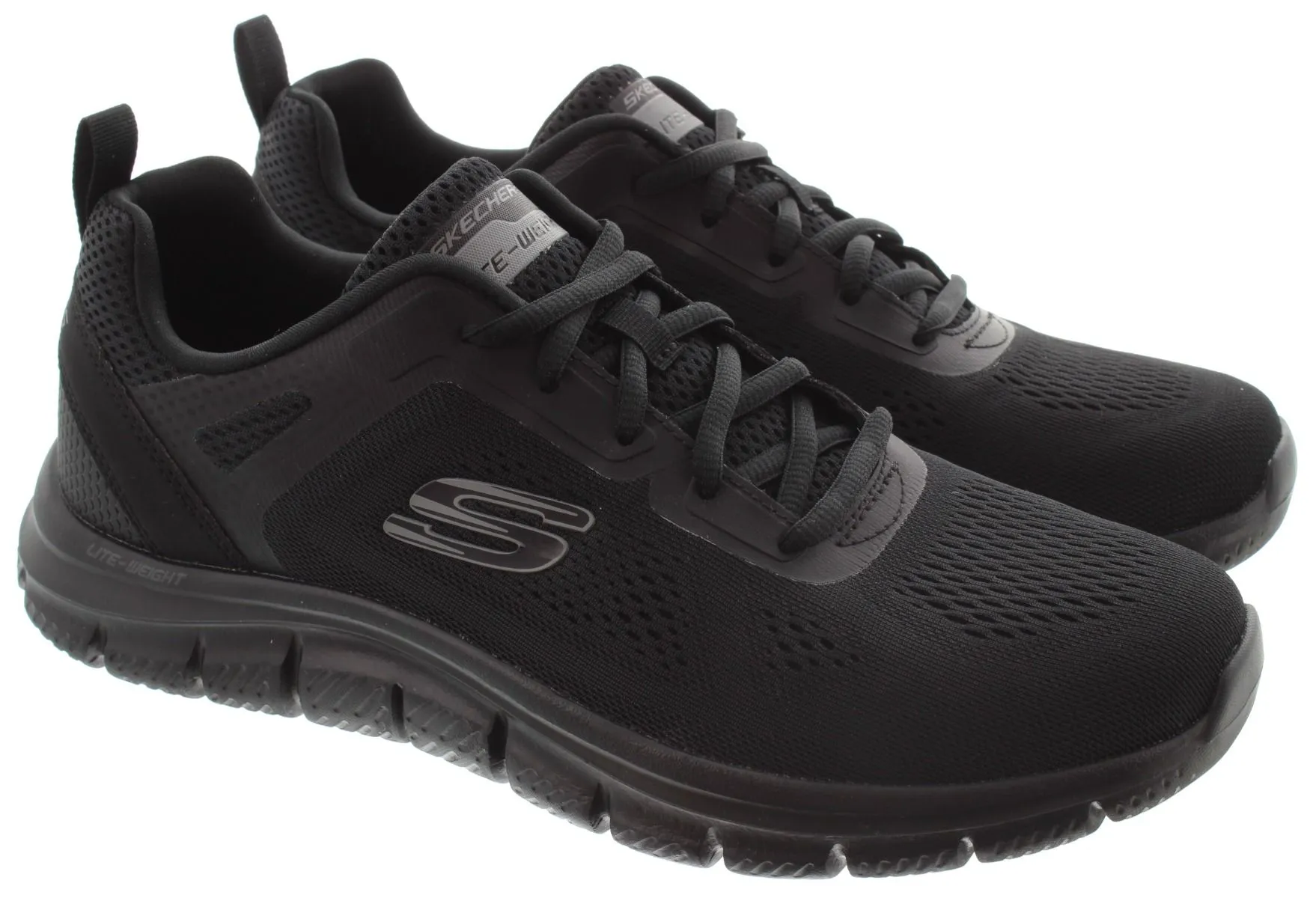 SKECHERS Mens 232698 Track Broader Trainers In Black