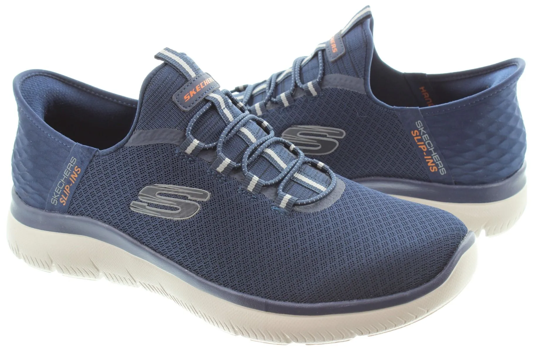 SKECHERS Mens Wide Fit 232457 Slip Ins Trainers In Navy