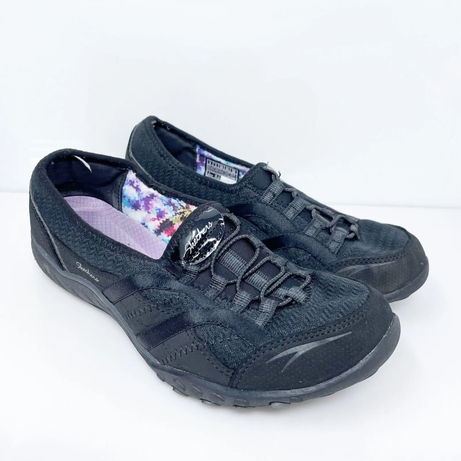 Skechers Womens Breathe Easy 23030TX Black Running Shoes Sneakers Size 6