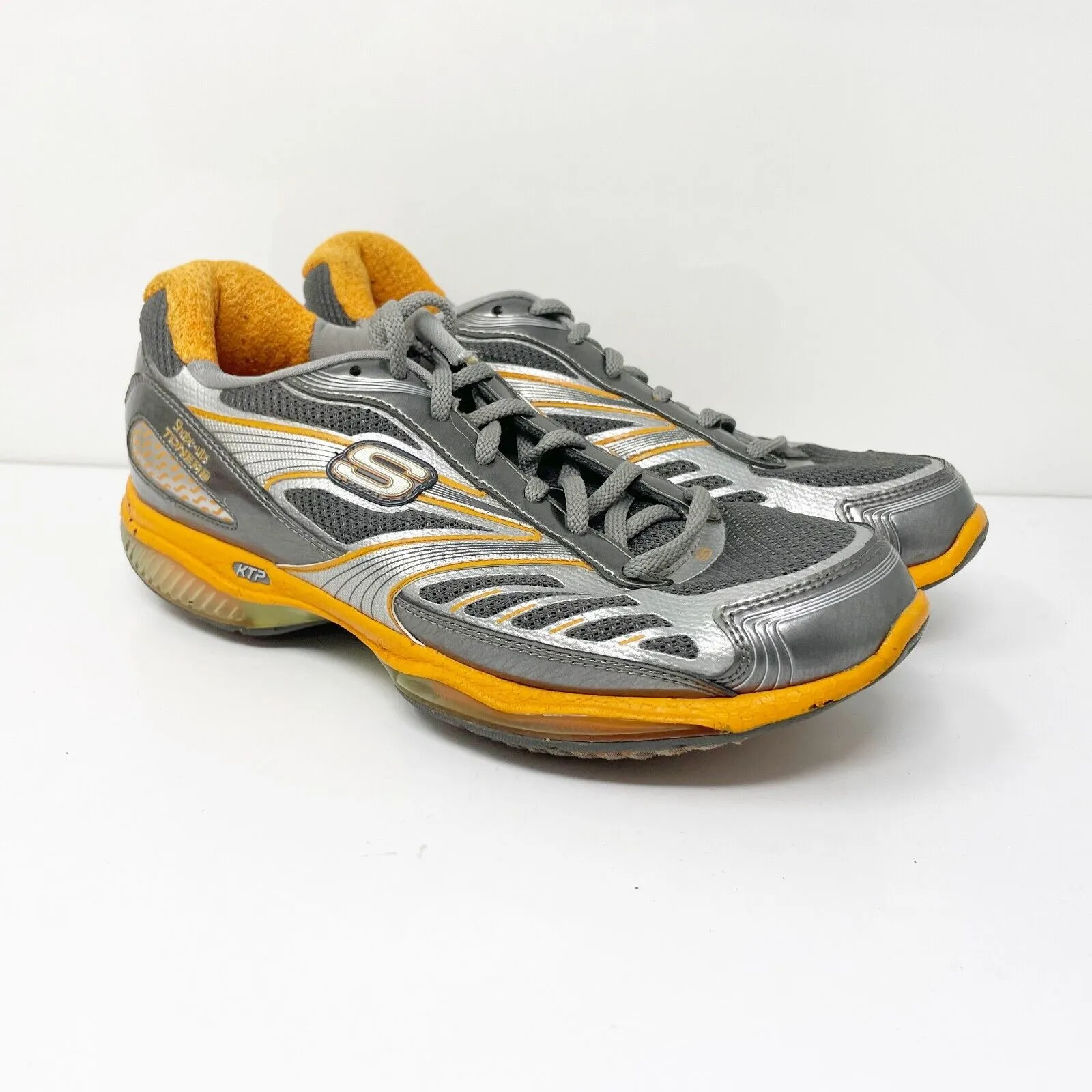 Skechers Womens Shaps Ups Toners 13003 Gray Running Shoes Sneakers Size 8
