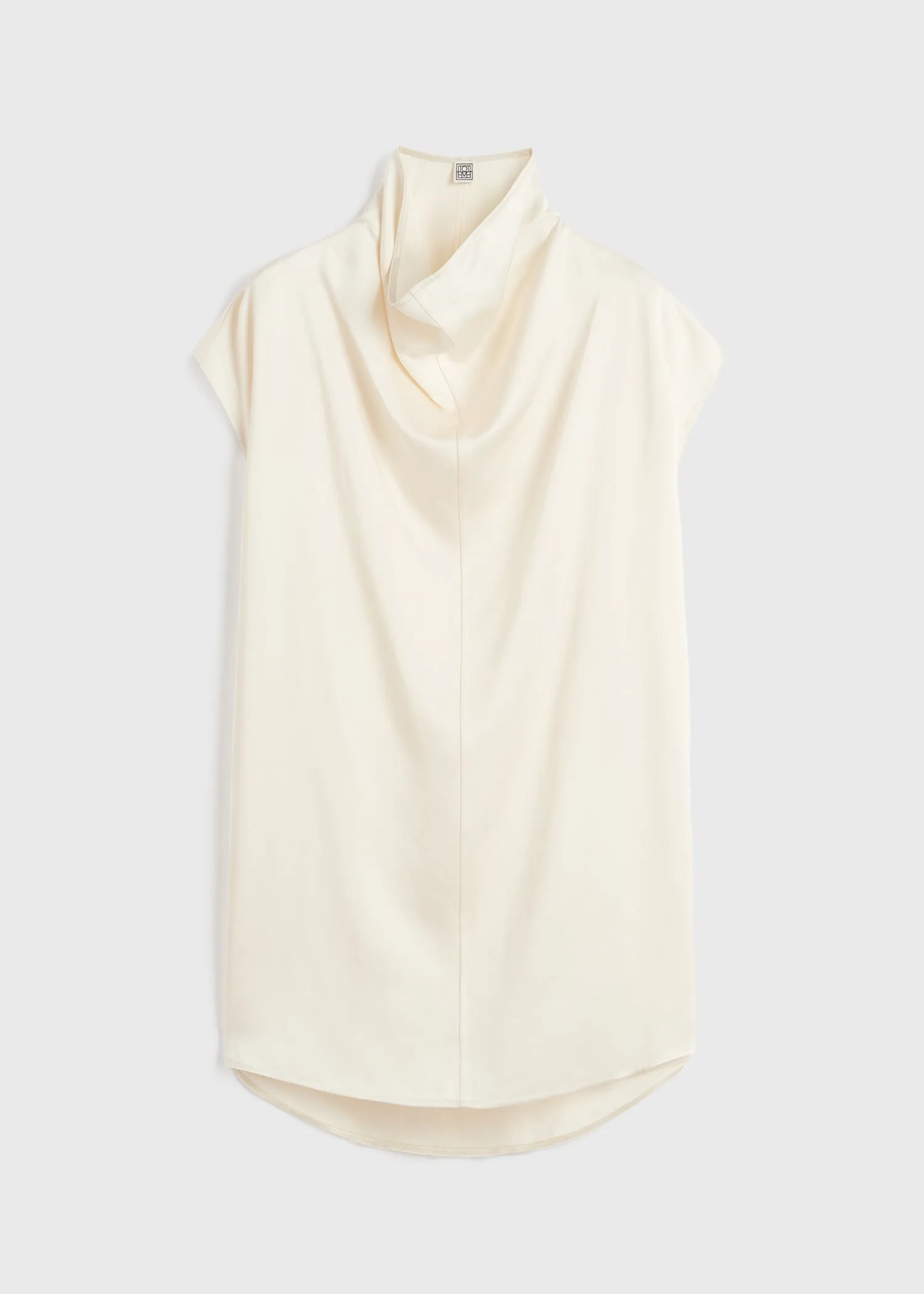 Sleeveless funnel-neck top macadamia