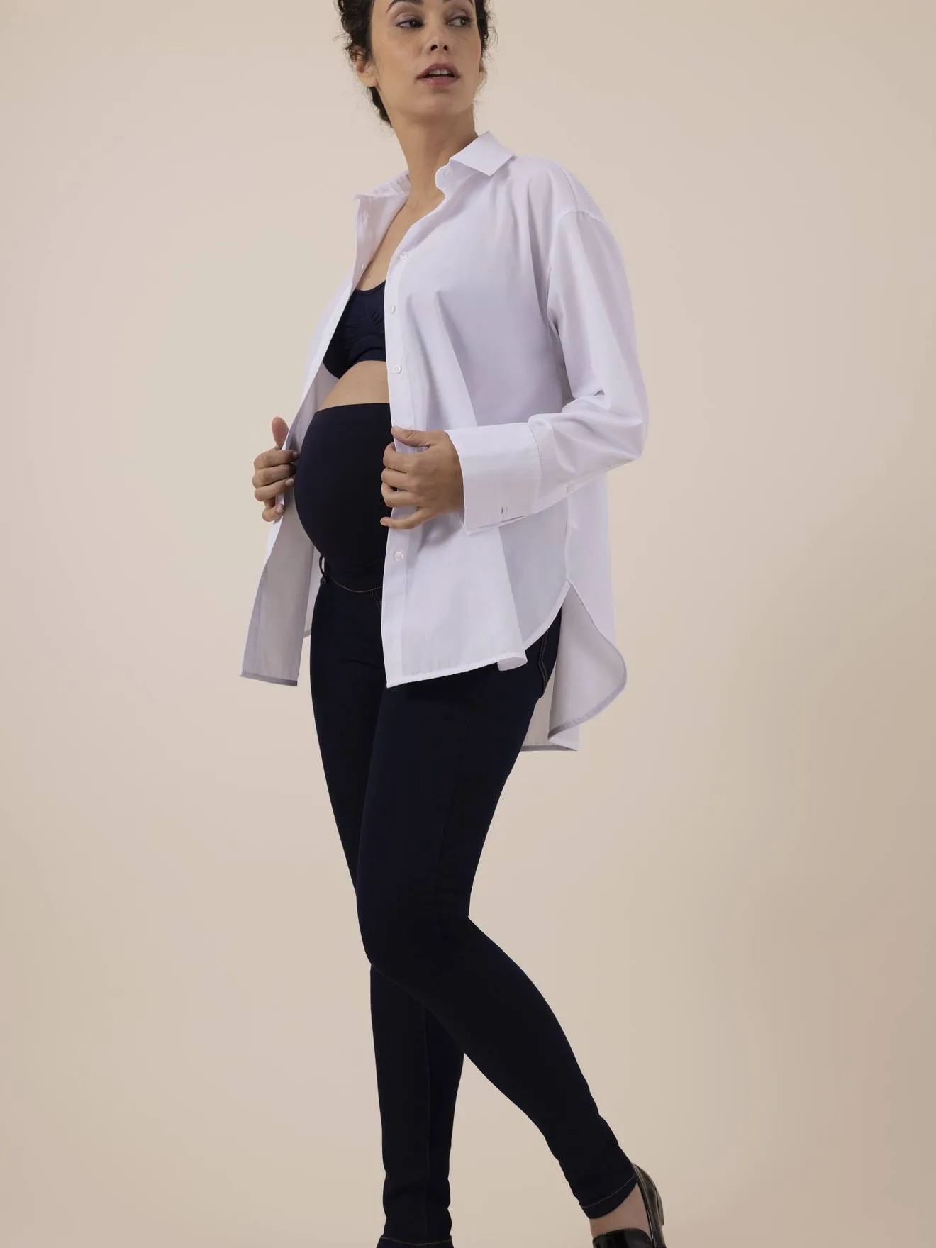 Slim Leg Jeans for Maternity, Seamless Belly Band, Clint by ENVIE DE FRAISE - black