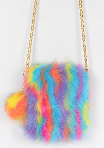 Small Fuzzy Crossbody Bag, Cellphone Purse. Silky Faux Fur Bag, Lots of colors!
