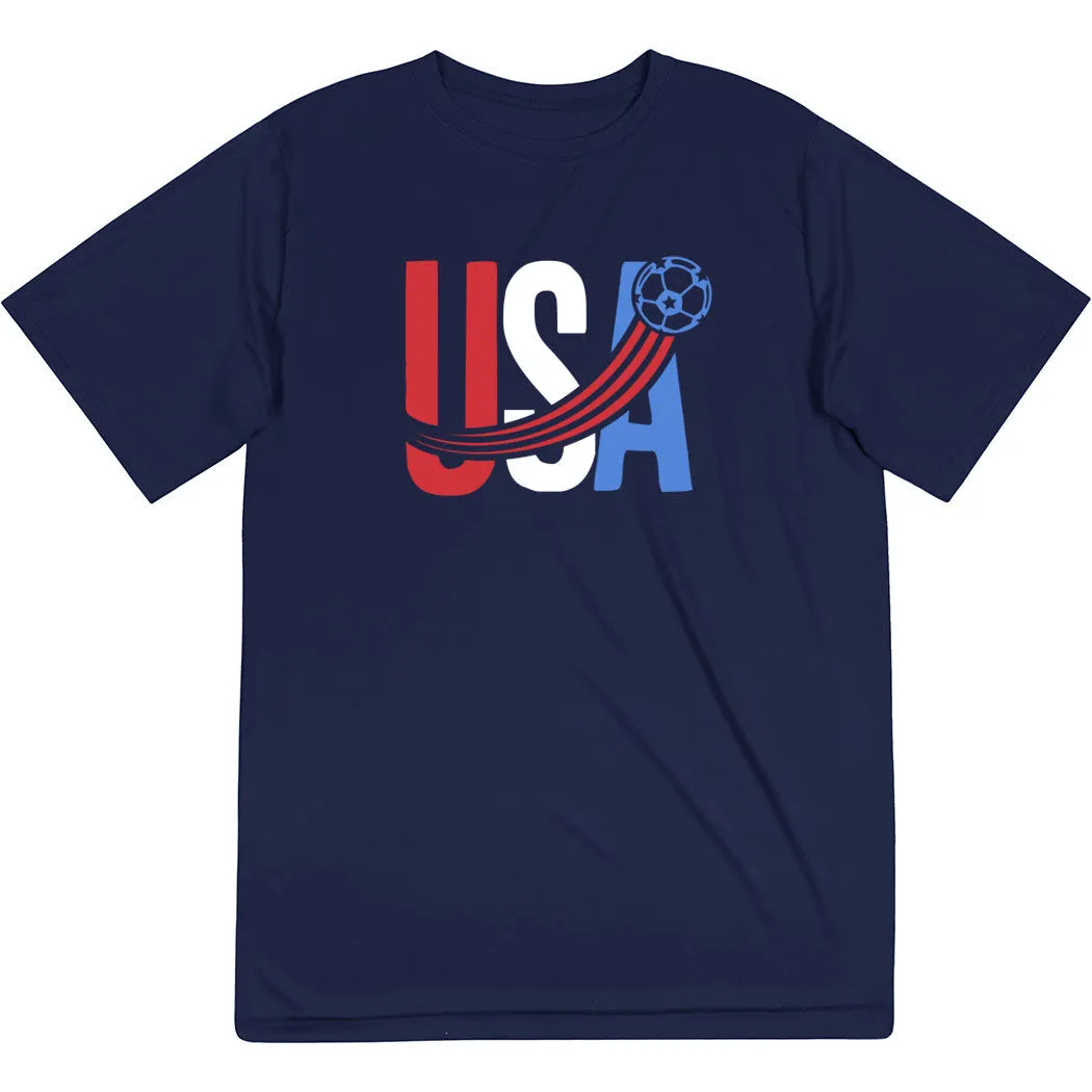 Soccer Short Sleeve Performance Tee - USA Patriotic 