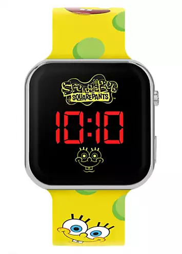 SpongeBob Yellow LED Watch with Printed Character Strap | Look Again