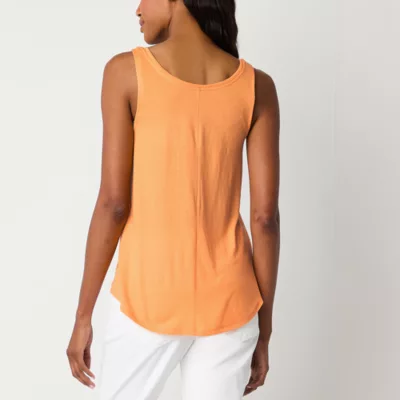 St. John's Bay Womens Crew Neck Sleeveless Tank Top