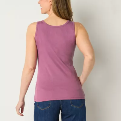 St. John's Bay Womens Scoop Neck Sleeveless Tank Top