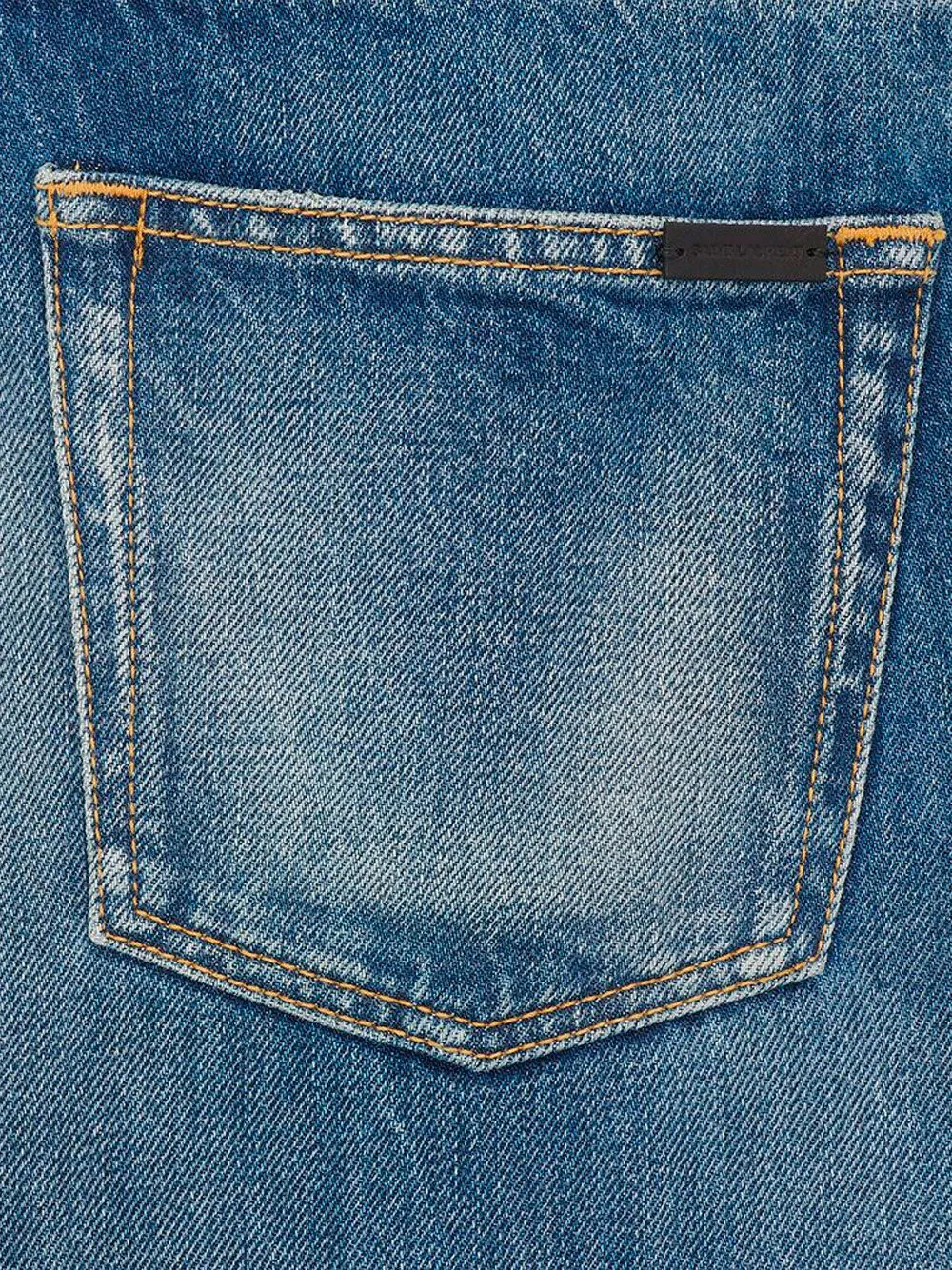 Straight-leg denim jeans