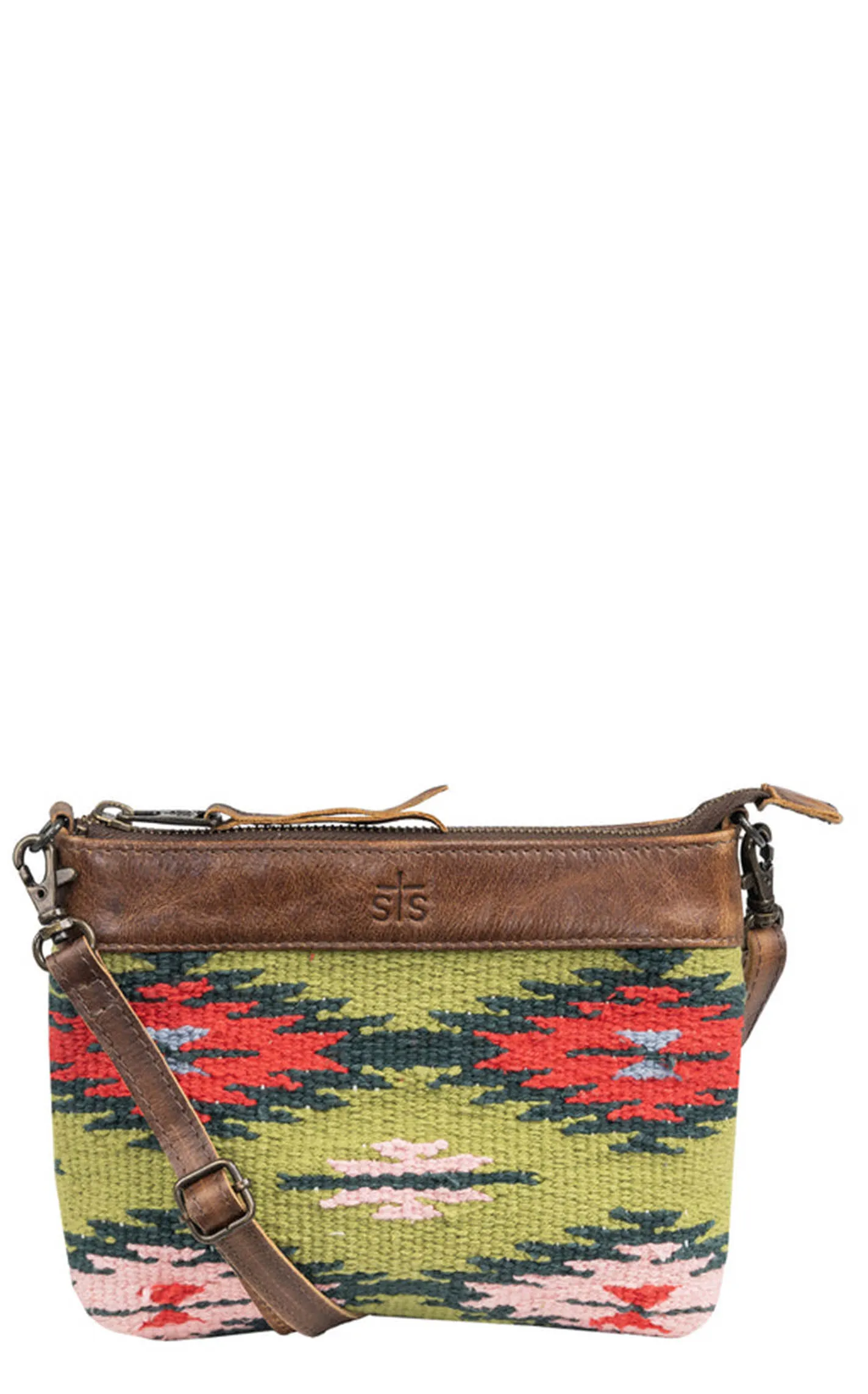 STS Ranchwear Green & Red Aztec Baja Dreams Grace Crossbody Bag