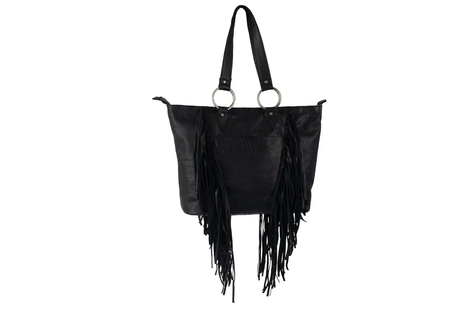 STS Ranchwear Womens Indie Black Buffalo Leather Shoulder Tote Bag