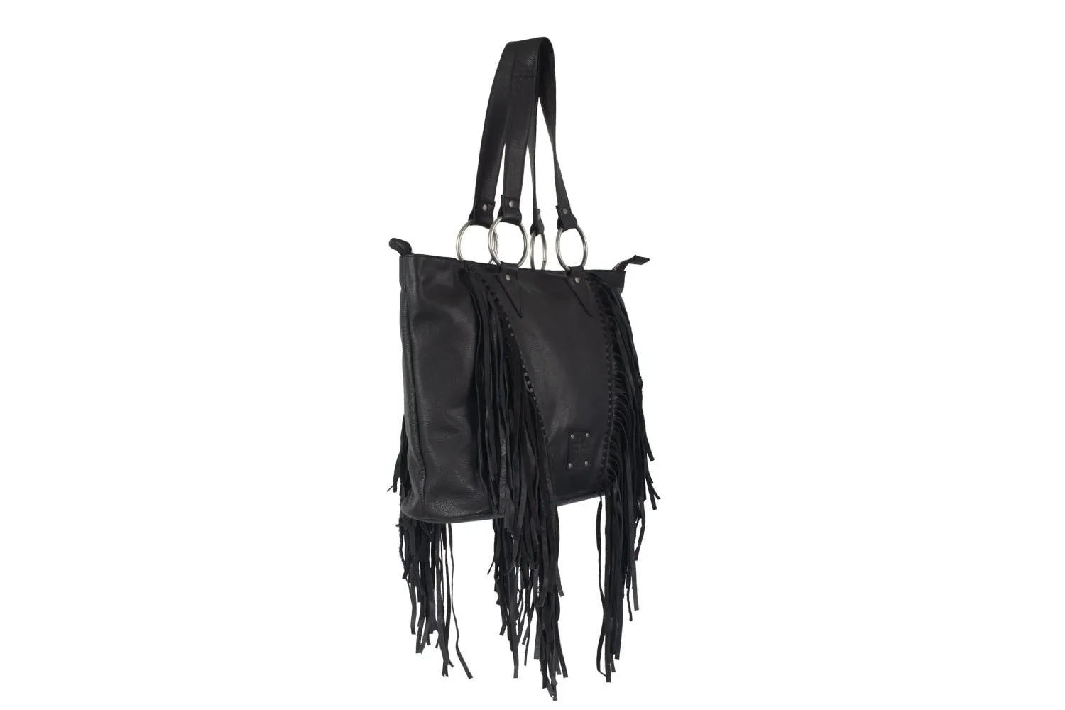 STS Ranchwear Womens Indie Black Buffalo Leather Shoulder Tote Bag